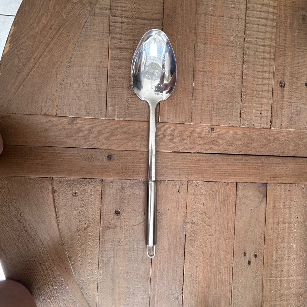 Eterna by Ekco Stainless Steel Solid‎ Serving Spoon 18/8 Silver Hanging Loop
